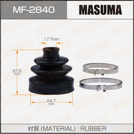 CV Joint boot Masuma (rubber), MF-2840