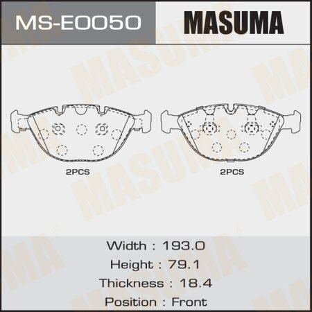 Brake pads Masuma, MS-E0050