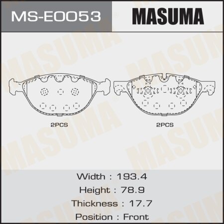 Brake pads Masuma, MS-E0053