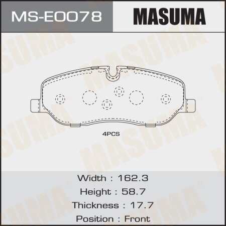 Brake pads Masuma, MS-E0078