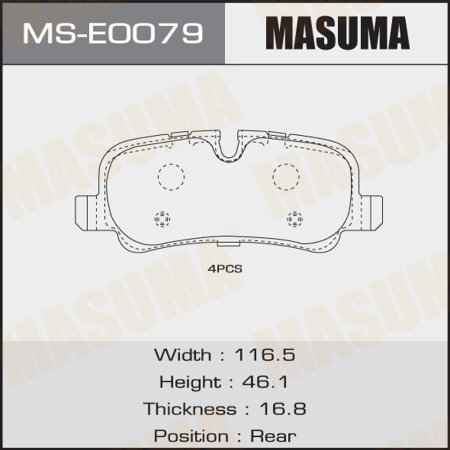 Brake pads Masuma, MS-E0079