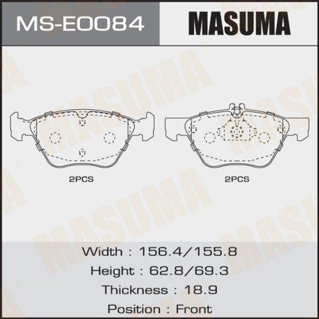 Brake pads Masuma, MS-E0084