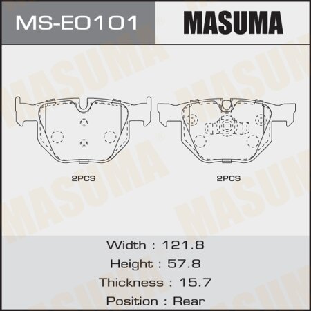 Brake pads Masuma, MS-E0101