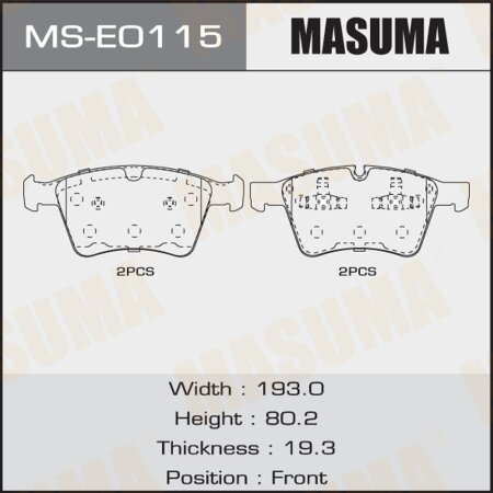 Brake pads Masuma, MS-E0115