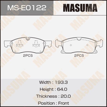 Brake pads Masuma, MS-E0122