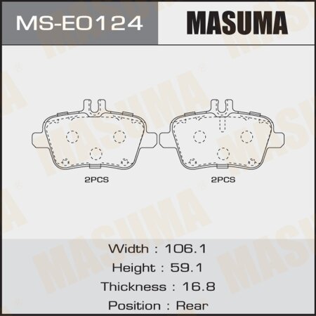 Brake pads Masuma, MS-E0124