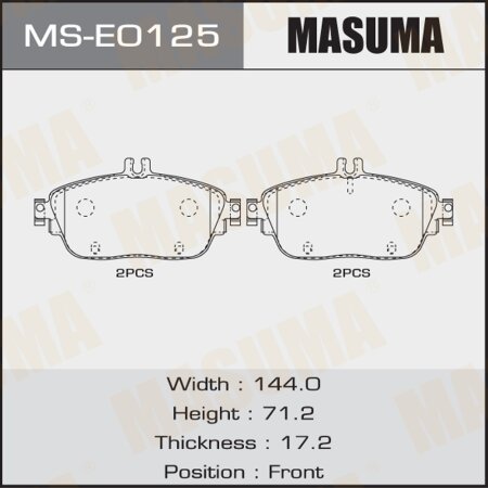 Brake pads Masuma, MS-E0125