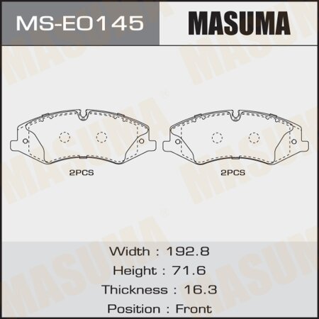 Brake pads Masuma, MS-E0145