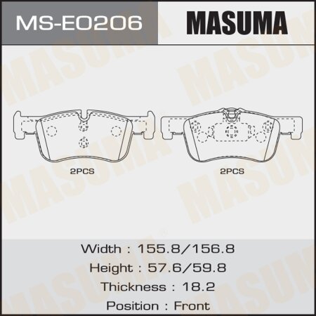 Brake pads Masuma, MS-E0206