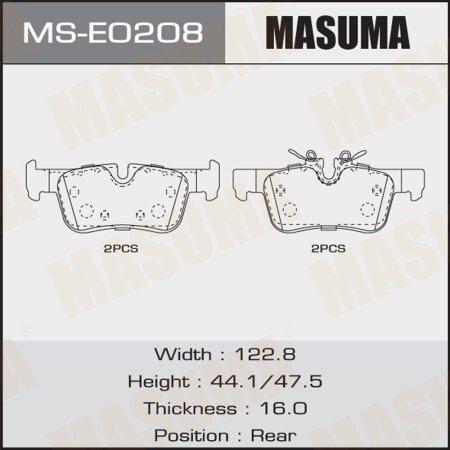 Brake pads Masuma, MS-E0208