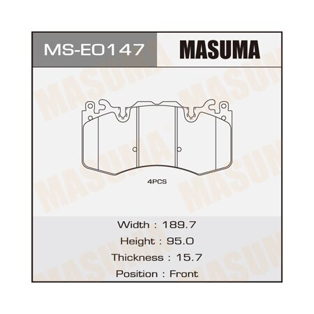 Brake pads Masuma, MS-E0147