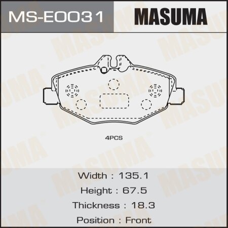 Brake pads Masuma, MS-E0031