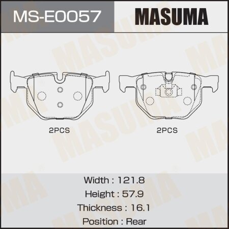 Brake pads Masuma, MS-E0057