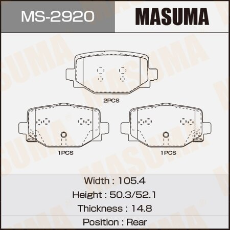 Brake pads Masuma, MS-2920