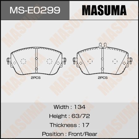 Brake pads Masuma, MS-E0299