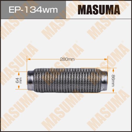 Flex pipe Masuma wiremesh 64x280, EP-134wm