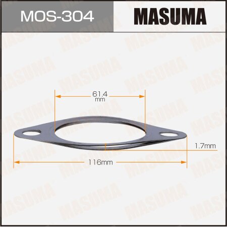 Exhaust pipe gasket Masuma 61.4x116x1.7, MOS-304