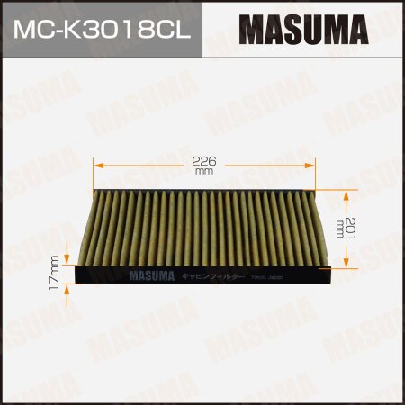 Cabin air filter Masuma charcoal, MC-K3018CL