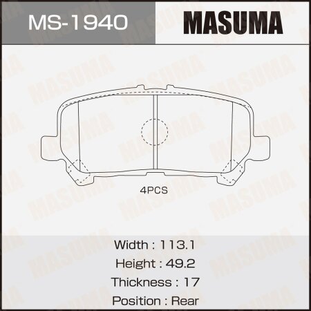 Brake pads Masuma, MS-1940