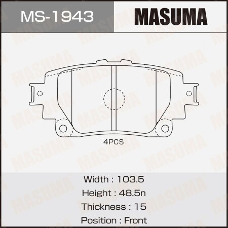 Brake pads Masuma, MS-1943