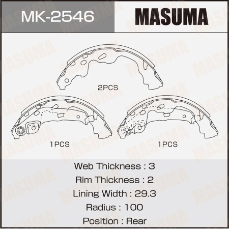 Brake shoes Masuma, MK-2546