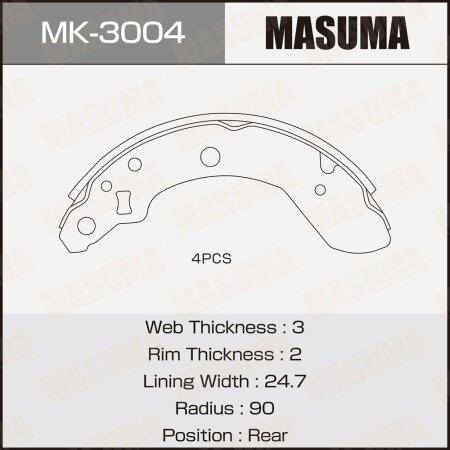 Brake shoes Masuma, MK-3004