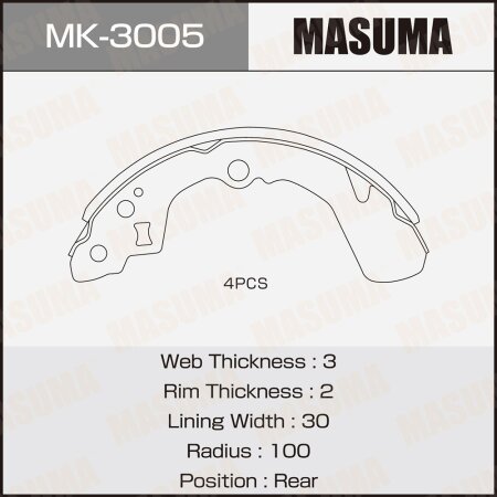 Brake shoes Masuma, MK-3005