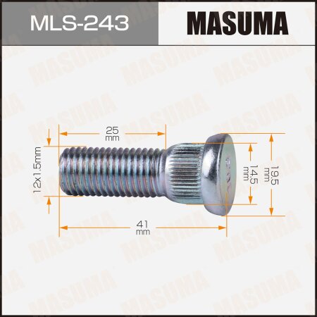 Wheel stud Masuma M12x1.5(R), MLS-243