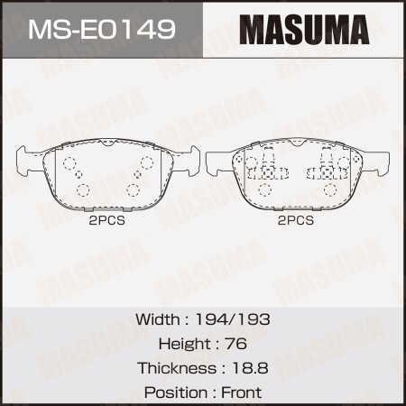 Brake pads Masuma, MS-E0149