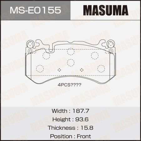 Brake pads Masuma, MS-E0155