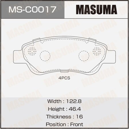 Brake pads Masuma, MS-C0017