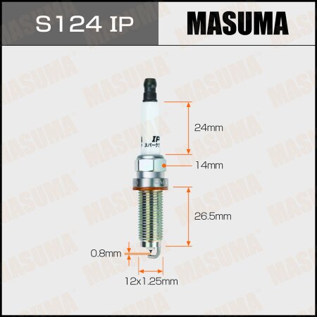 Spark plug Masuma iridium+platinum SILZKAR7E8S, S124IP