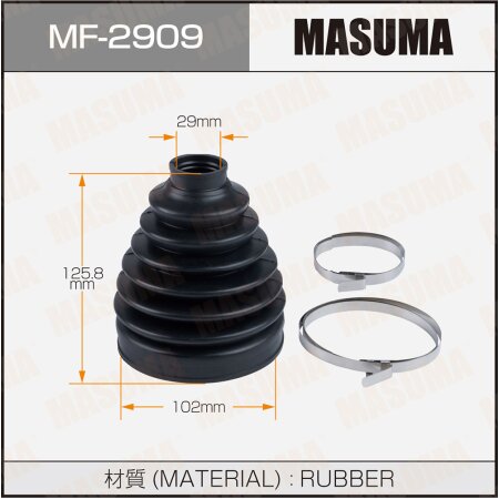 CV Joint boot Masuma (rubber), MF-2909