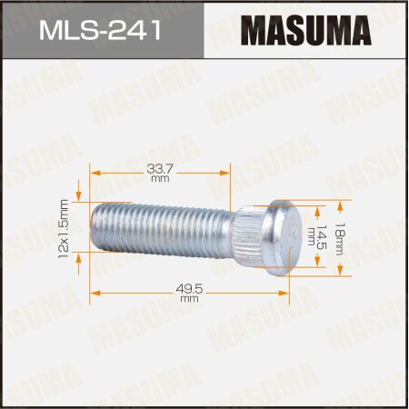 Wheel stud Masuma M12x1.5(R), MLS-241