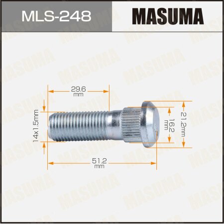 Wheel stud Masuma M12x1.5(R), MLS-248