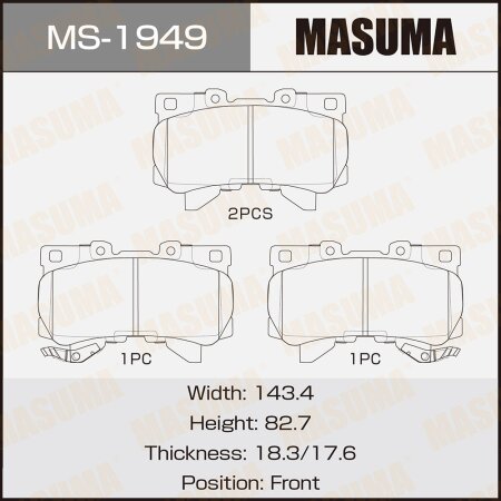 Brake pads Masuma, MS-1949