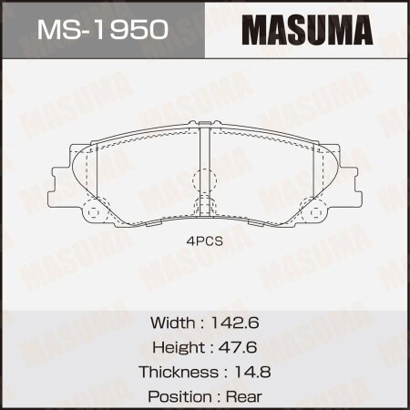 Brake pads Masuma, MS-1950