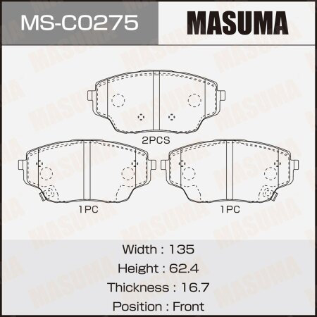 Brake pads Masuma, MS-C0275