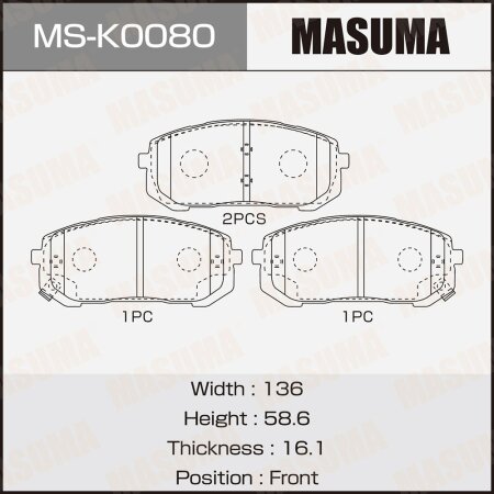 Brake pads Masuma, MS-K0080