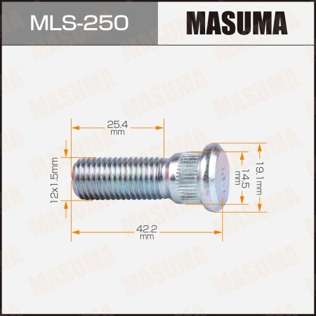 Wheel stud Masuma M12x1.5(R), MLS-250