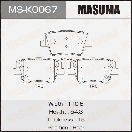 Brake pads Masuma, MS-K0067