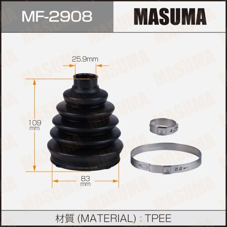 CV Joint boot Masuma (rubber), MF-2908