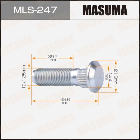 Wheel stud Masuma M12x1.25(R), MLS-247