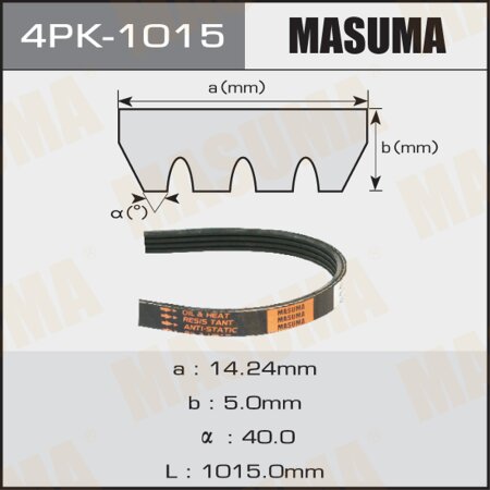 Drive V-Ribbed belt Masuma, 4PK-1015