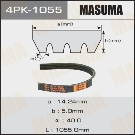 Drive V-Ribbed belt Masuma, 4PK-1055