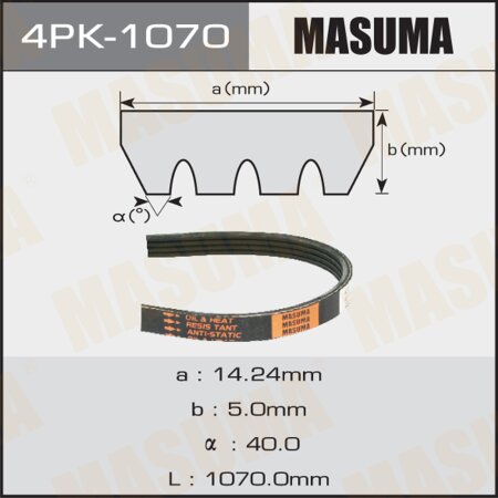 Drive V-Ribbed belt Masuma, 4PK-1070