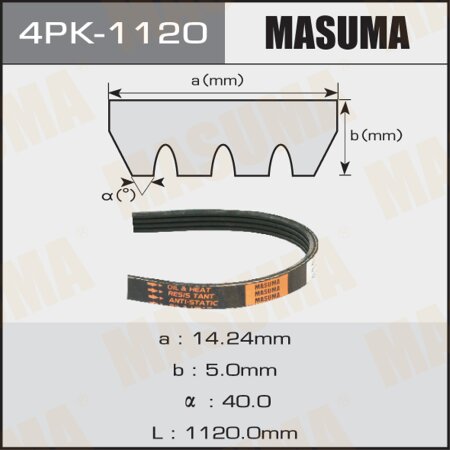 Drive V-Ribbed belt Masuma, 4PK-1120