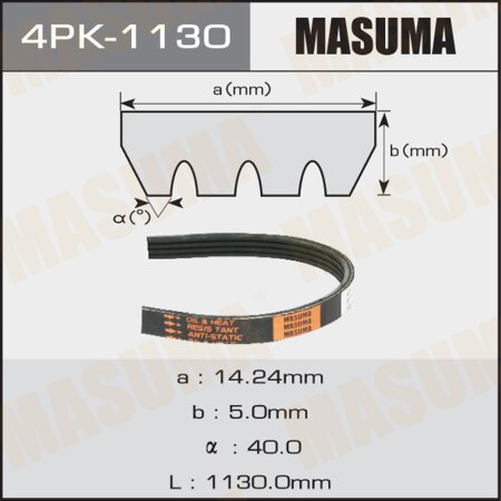 Drive V-Ribbed belt Masuma, 4PK-1130