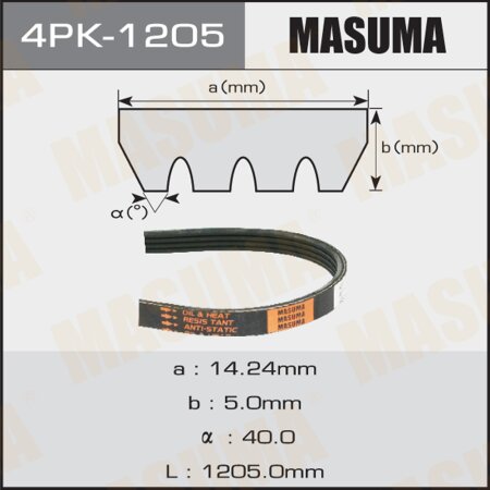 Drive V-Ribbed belt Masuma, 4PK-1205