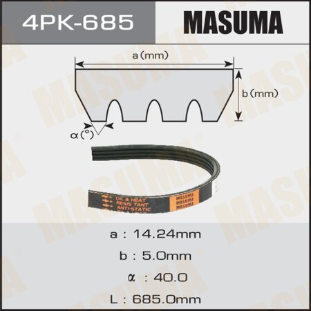 Drive V-Ribbed belt Masuma, 4PK-685